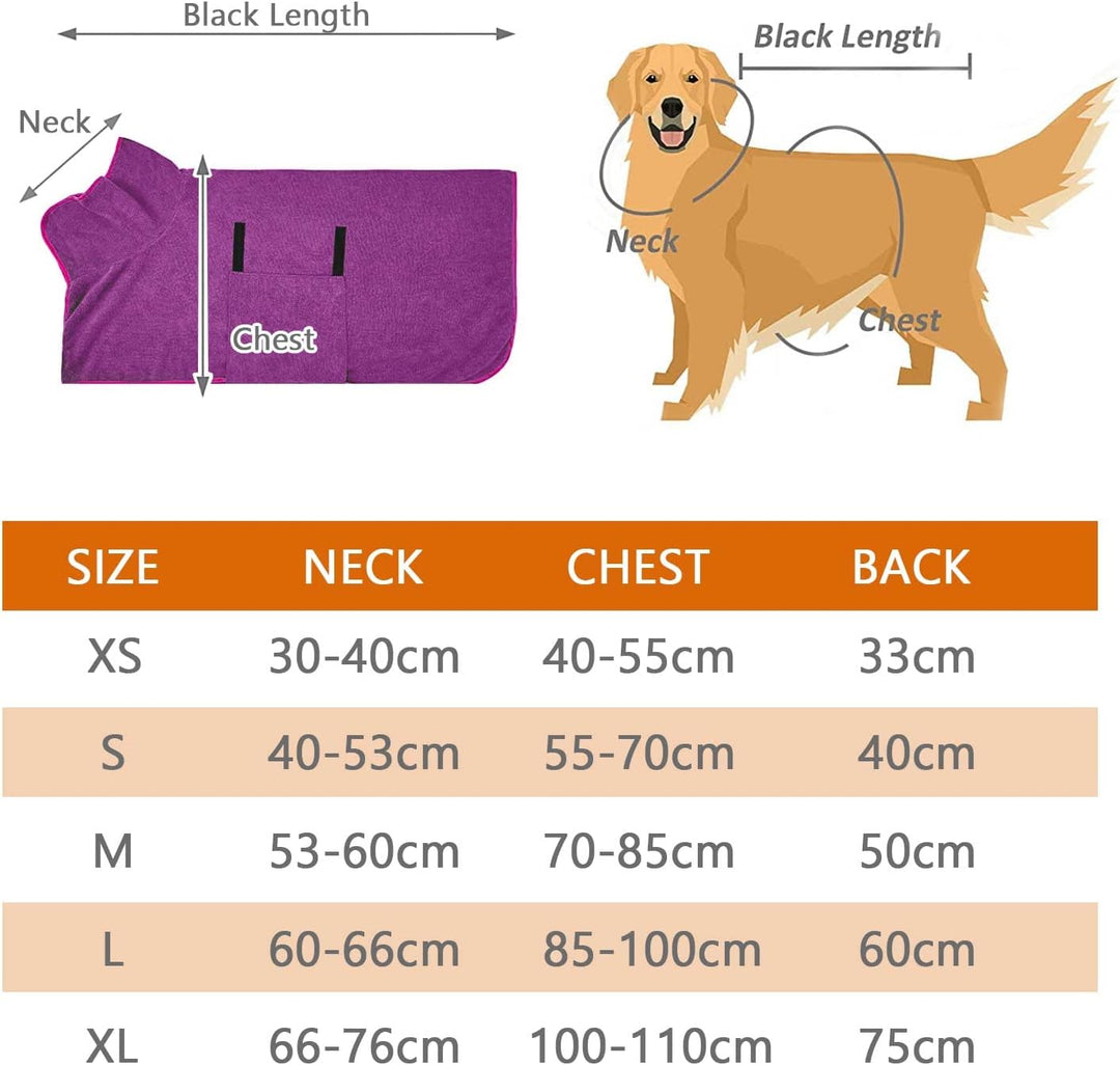 Hundebademantel Bademantel Hund für Kleine Mittelgrosse Grosse Hunde und Katze, Grösse Hunde Bademan