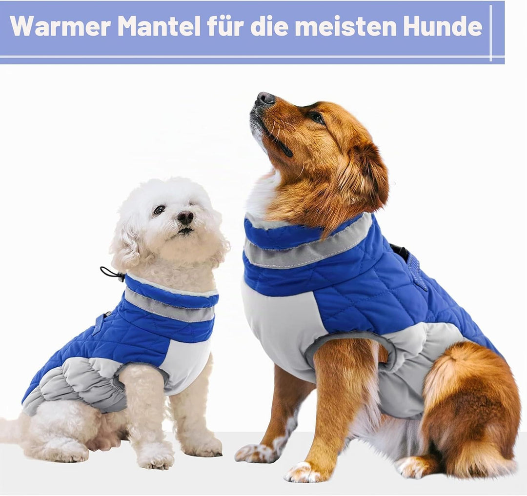 CITÉTOILE Hundemantel Winter,Hundejacke mit Geschirr, Wasserdicht Hundemantel mit Fleece Gefütterte
