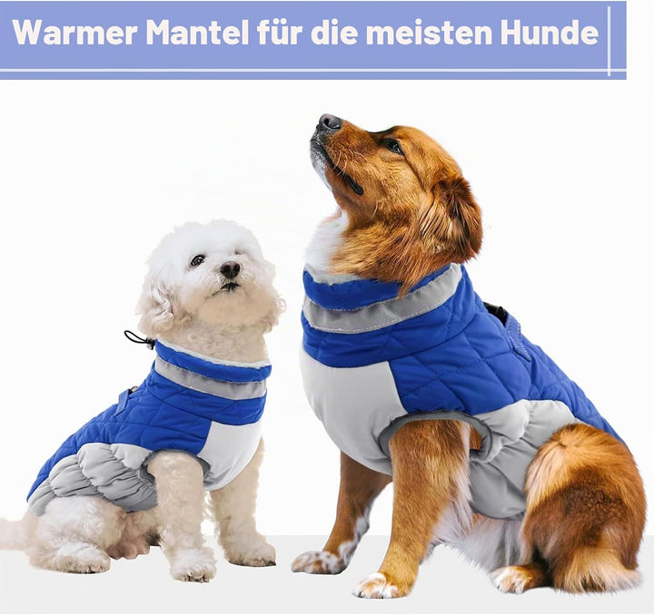 CITÉTOILE Hundemantel Winter,Hundejacke mit Geschirr, Wasserdicht Hundemantel mit Fleece Gefütterte