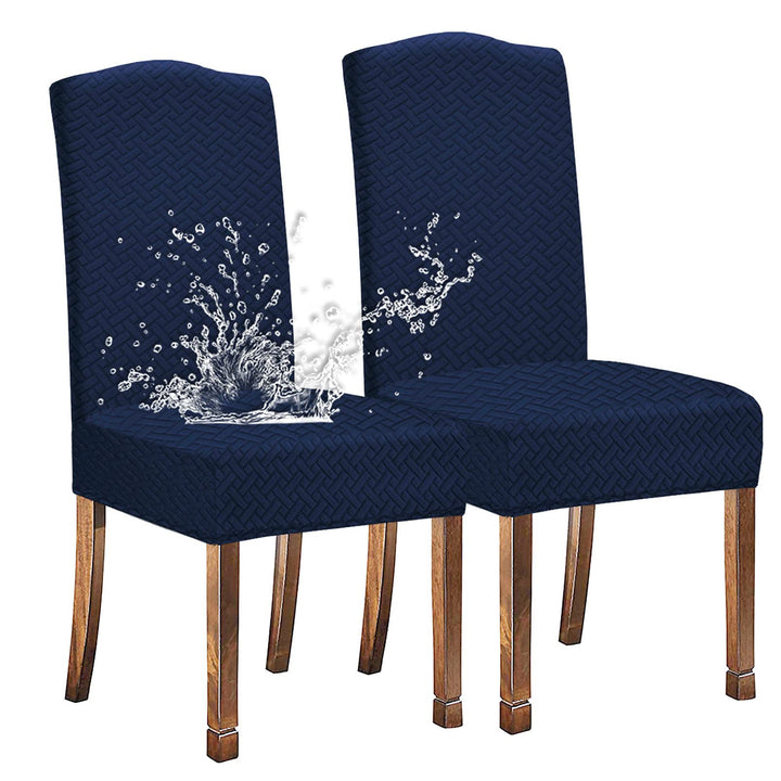 KELUINA Stretch wasserdichte Jacquard mit langem Gitter Esszimmer Stuhlhussen Home Decor, Stuhlhusse