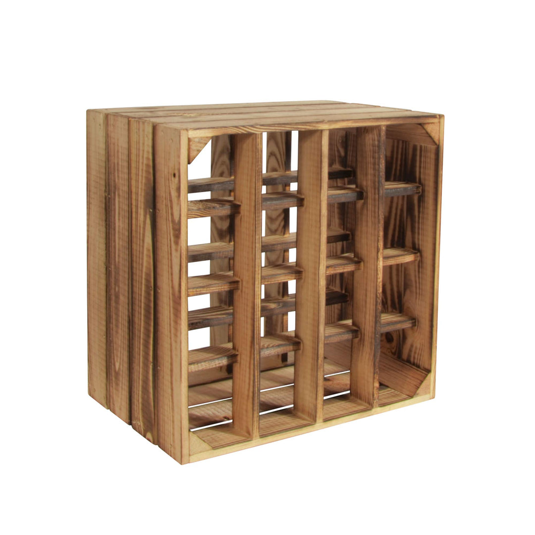 CHICCIE Weinregal Wino aus Holz - Geflammt + Regal Holzkiste 1 + Geflammt Regal