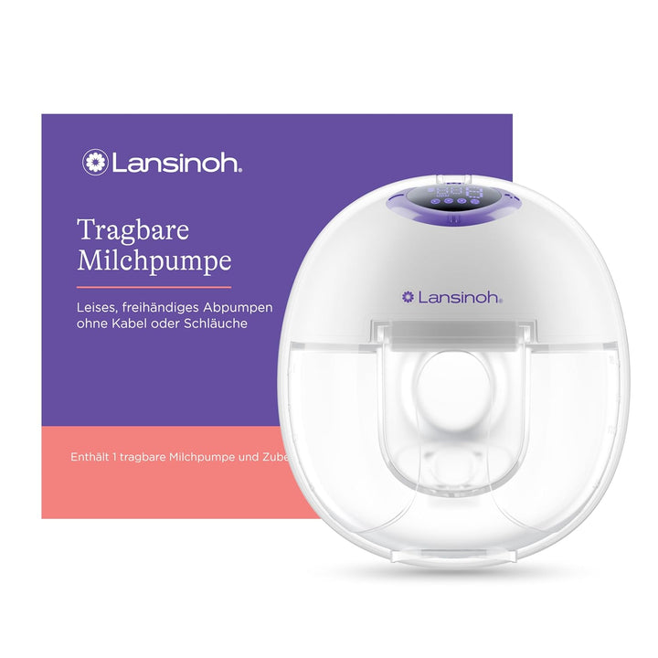 Lansinoh tragbare elektrische Milchpumpe – freihändig und leise abpumpen ohne Kabel & Schläuche – wi