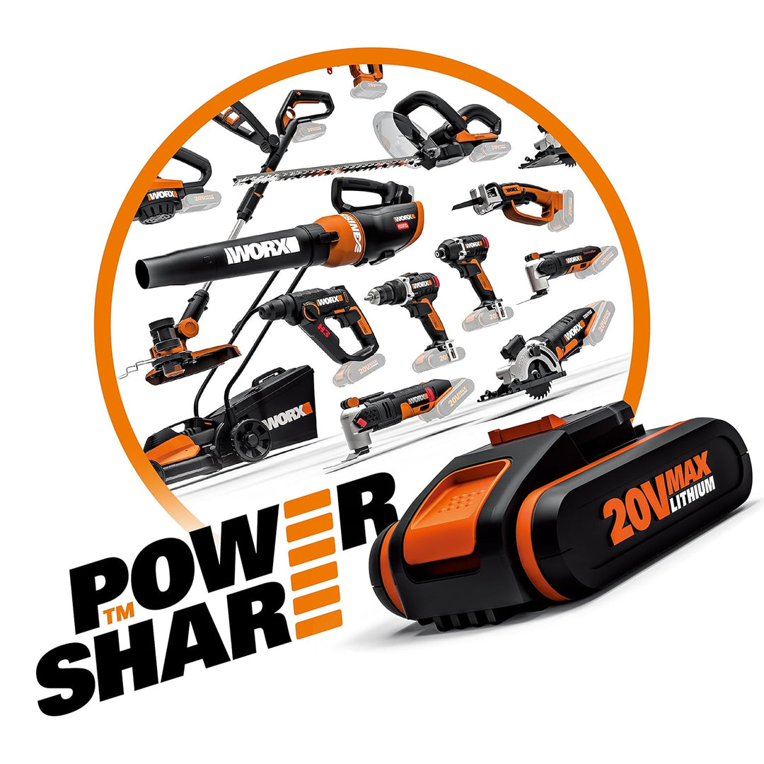 WORX WX803.9 Akku-Winkelschleifer 20V – leistungsstarker Winkelschleifer mit 125mm Scheibendurchmess