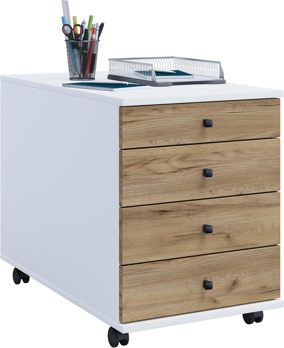 VCM Rollcontainer | Beistellcontainer mit Schubladen | Masse ca. H. 57 x B. 42 x T. 75 cm | Bürocont