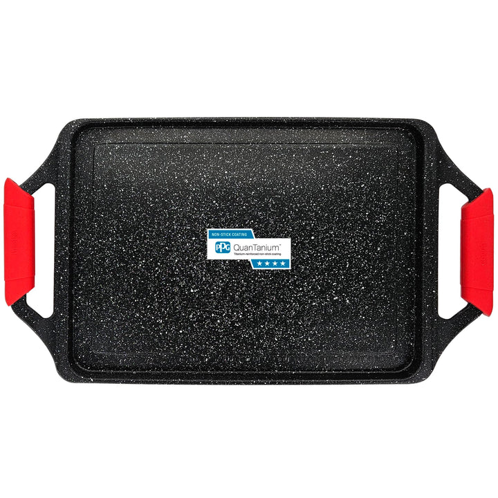 briebe Black Titanium Grillplatte Induktion, Antihaft Titanium, Aluminiumguss, Grillpfanne Bratblech