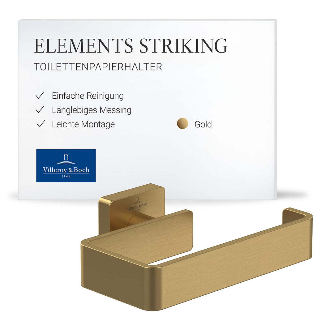 Villeroy &amp; Boch Elements Striking Toilettenpapierhalter ohne Deckel, Klopapierhalter für Wandmontage
