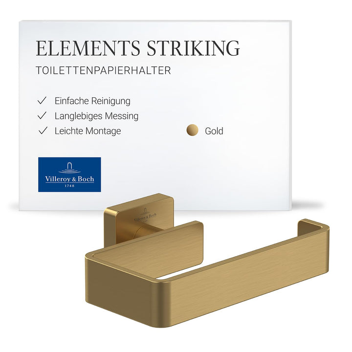 Villeroy &amp; Boch Elements Striking Toilettenpapierhalter ohne Deckel, Klopapierhalter für Wandmontage