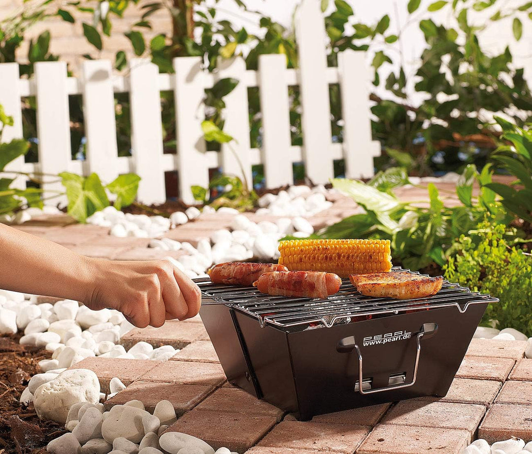 PEARL Klappgrill: 2er-Set flach zusammenklappbare Kohle-Grills, Grillfläche je ca. 24,5 (Minigrill,