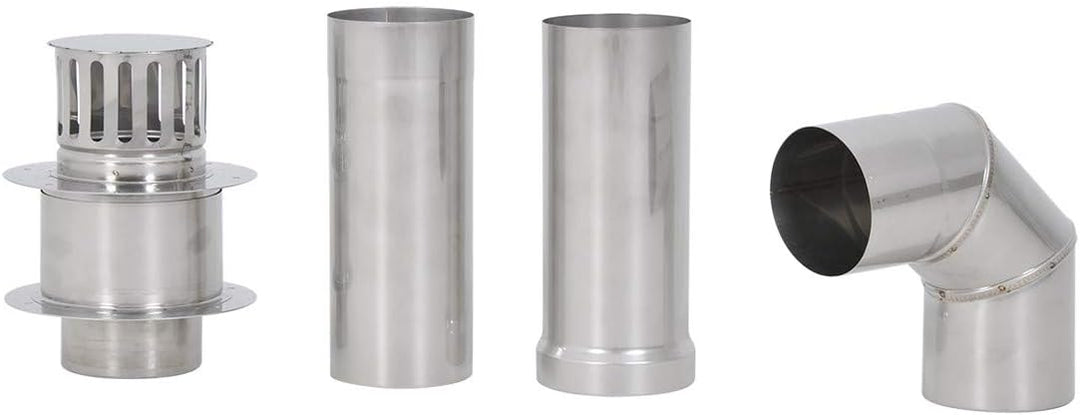 Thermo Products Edelstahl Abgasrohr/Schornsteinrohr Satz (Wanddurchführung) Theflu002 für der TTulpe