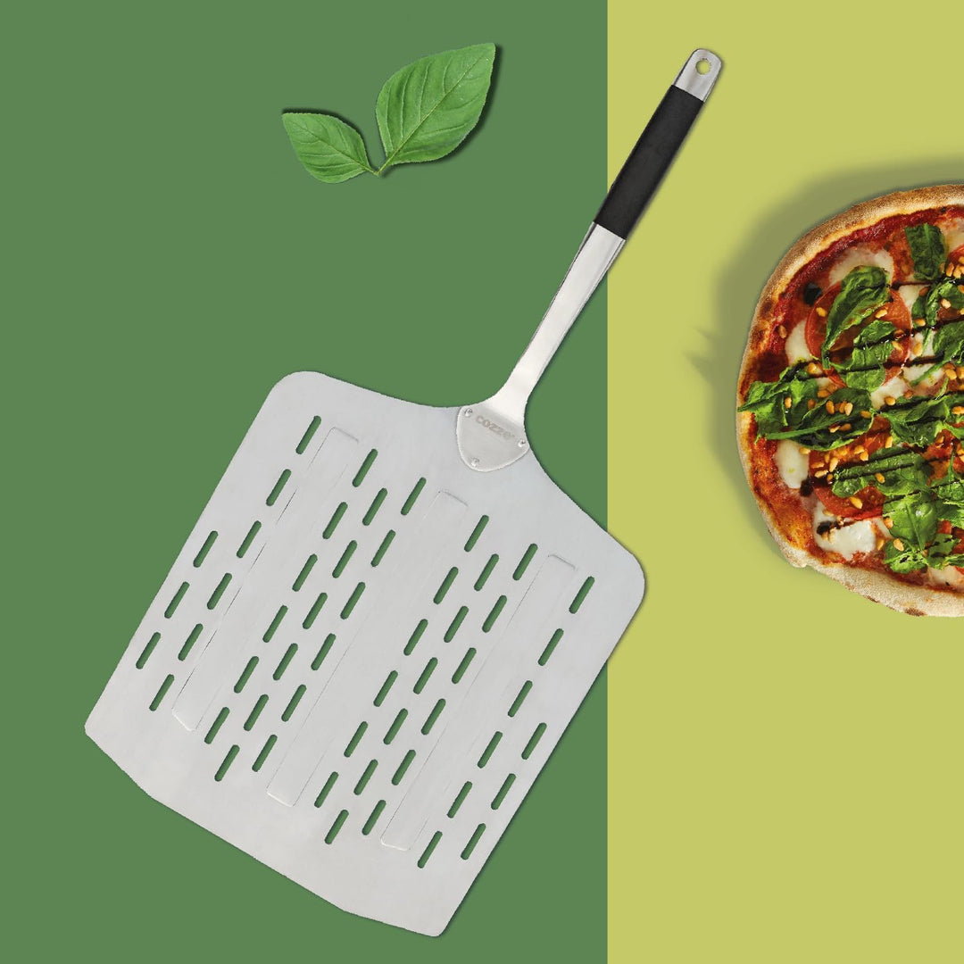 cozze® Leichter Pizzaspachtel mit Löchern – Müheloses Servieren und Geniessen Perfekter Pizzen, 75 x