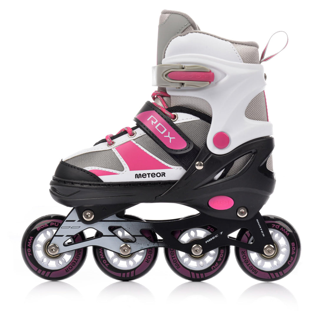 meteor Rox sichere verstellbare Kinder Inline‑Skates – Inliner für Mädchen Jungen – ABEC‑7 Carbonlag