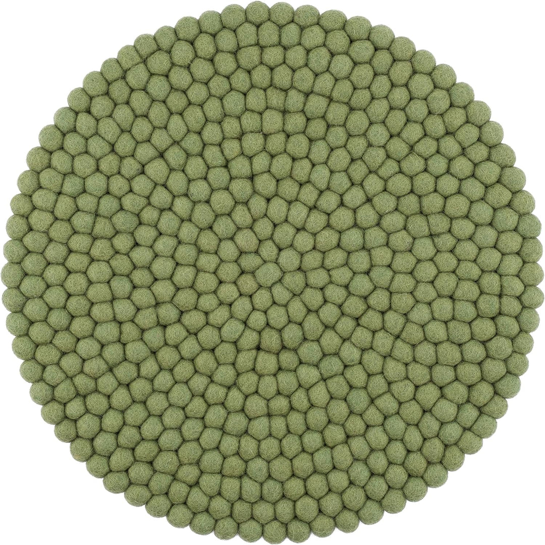 myfelt Filzkugel Sitzauflage Stuhlauflage - Kaspar - rund, Ø 36 cm, Dunkelgrün, Dunkelgrün