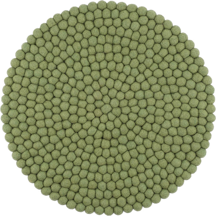 myfelt Filzkugel Sitzauflage Stuhlauflage - Kaspar - rund, Ø 36 cm, Dunkelgrün, Dunkelgrün