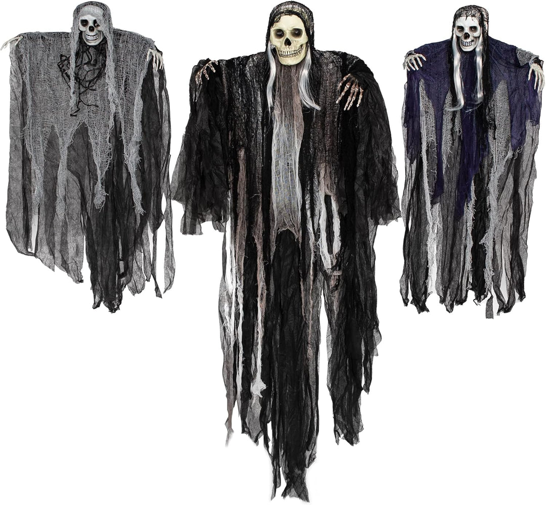 JOYIN 3 Stück Halloween Sensenmann Dekoration zum Aufhängen, Halloween Sensenmann Hängegeister für S