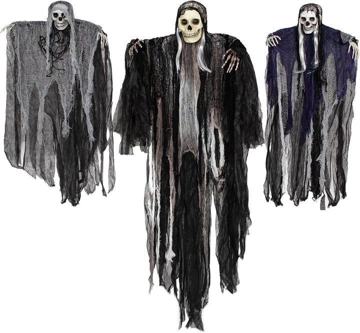 JOYIN 3 Stück Halloween Sensenmann Dekoration zum Aufhängen, Halloween Sensenmann Hängegeister für S