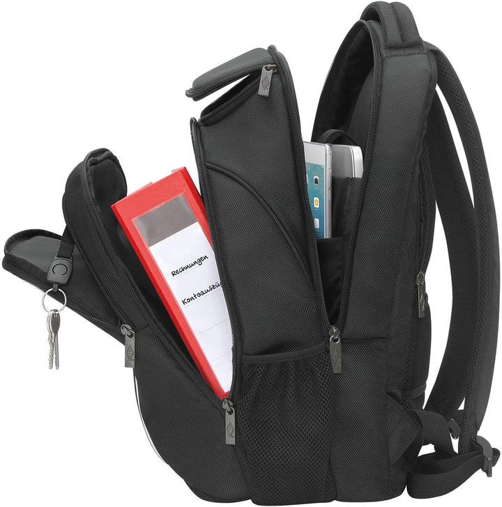 Wedo 597601 Business Rucksack mit Komfortausstattung, Schutzfächer für Notebooks bis 15,6 Zoll &amp; Tab