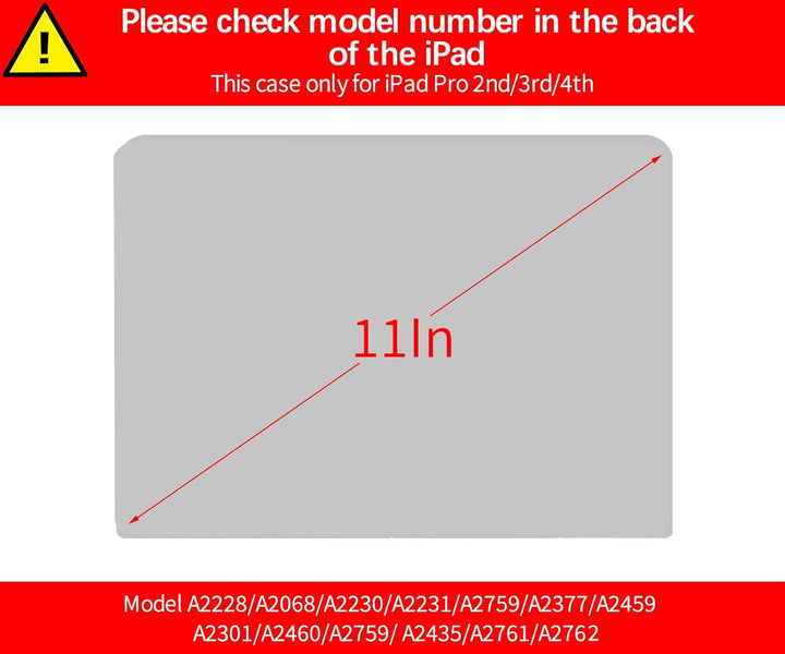 Berkin Arts iPad Pro 4./ 3./ 2. Generation Hülle (11 Zoll) 2022 2021 2020 Folio Case Premium-Lederbe