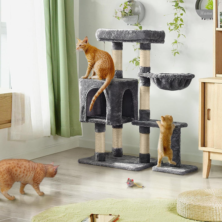 Yaheetech Kratzbaum 96 cm hoch Katzenbaum Kletterbaum für Katzen, mit Sisal Plüsch Katzenhöhle und K