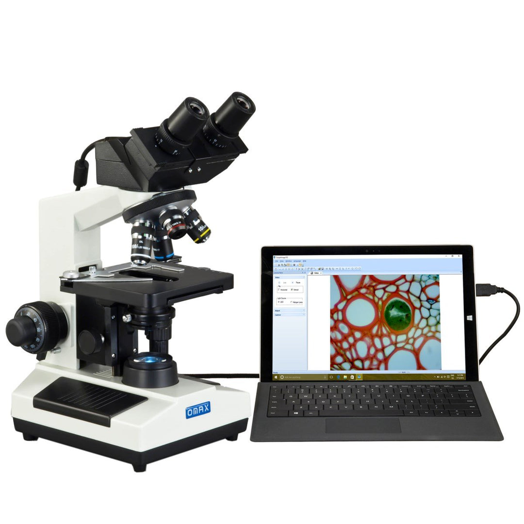 AmScope MD827S30L OMAX 3MP Digitales integriertes Mikroskop mit LED-Beleuchtung, 40X-2000X