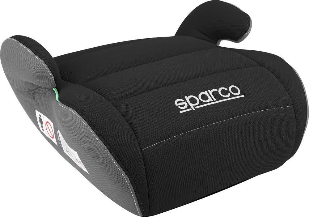 Sparco Kinderautositz-Erhöhung Schwarz und Grau i-Size. Neue Europäische Norm 2024 ECE 129/03. 125-1