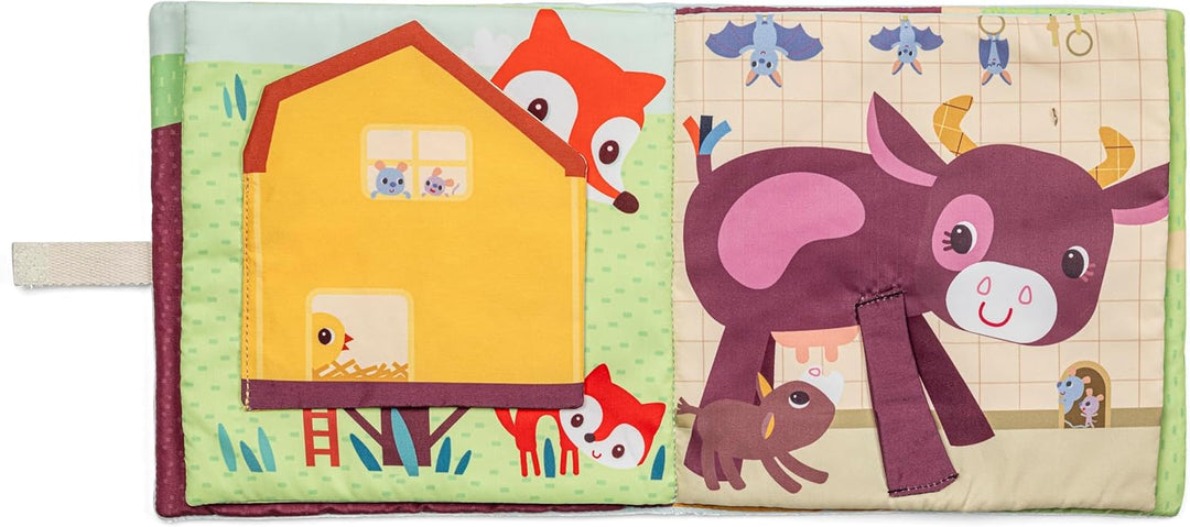 Lilliputiens – Stoff-Aktivitätsbuch – Babys auf dem Bauernhof – Lernspielzeug für unterwegs und zu H