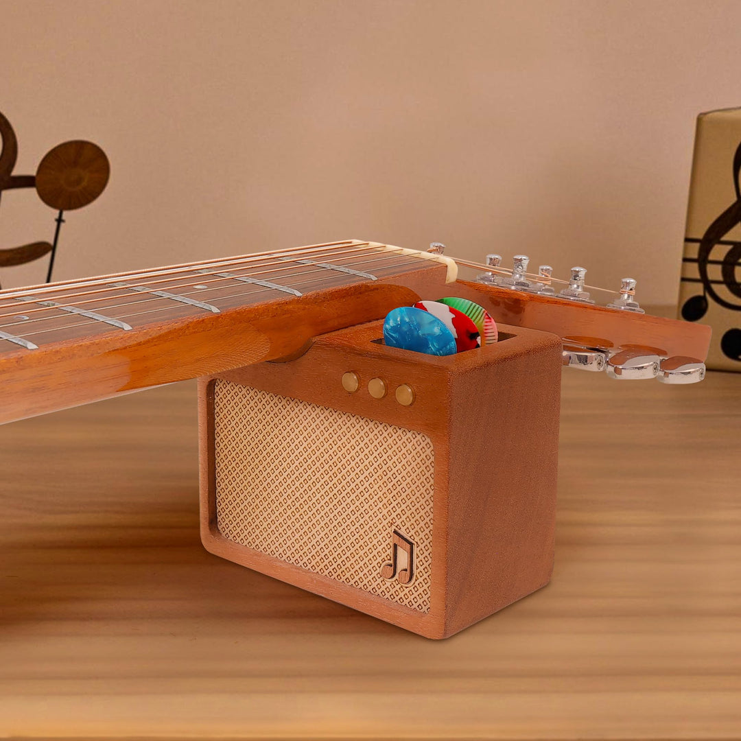 Gitarrenzubehör, Massivholz Amp Styled Guitar Neck Rest mit Pick-Halter, Luthier Tools für Gitarrist