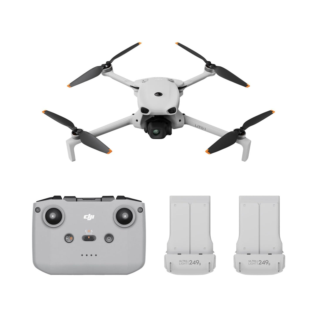 DJI Lito 1 Combo mit zwei Akkus mit DJI RC-N3, Drohne mit 4K Kamera für Einsteiger, Hinderniserkennu
