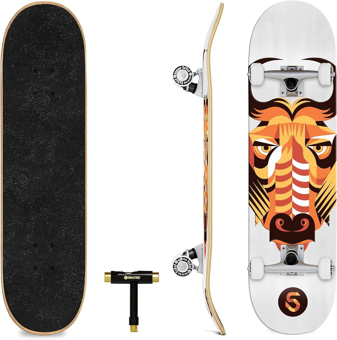SKATRO - Pro Skateboard, 78,7 cm, komplettes Skateboard, Alter: Erwachsene, Jungen, Mädchen, Anfänge