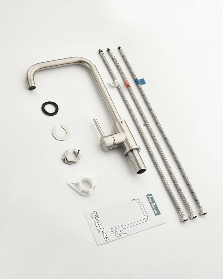 Niederdruck Armatur Küche, 360 ° Drehbare Wasserhahn Küche | Spültischarmatur für Boiler, Untertisch