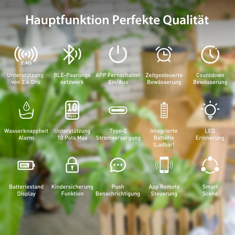 Haozee Automatisches Bewässerungssystem,Automatisches Bewässern für Garten, Balkonpflanzen, Topfpfla