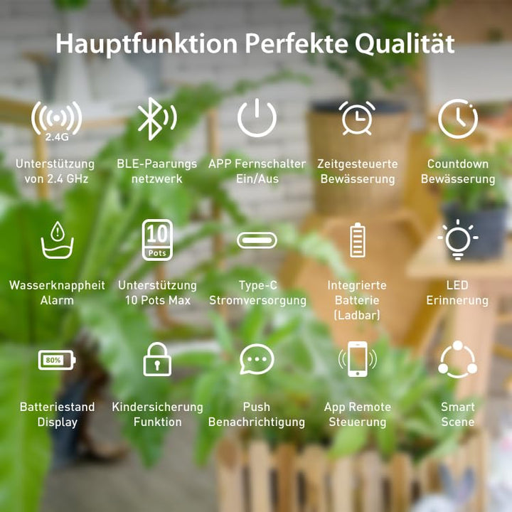 Haozee Automatisches Bewässerungssystem,Automatisches Bewässern für Garten, Balkonpflanzen, Topfpfla
