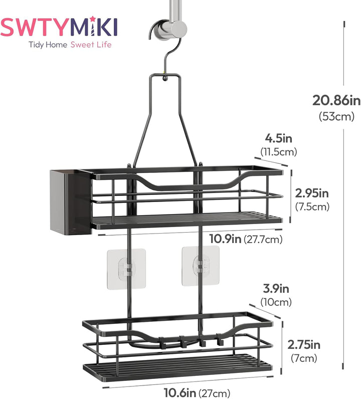 SWTYMIKI Duschablage zum Hängen - Duschregal zum Hängen 360° Verstellbarer Haken für das Badezimmer