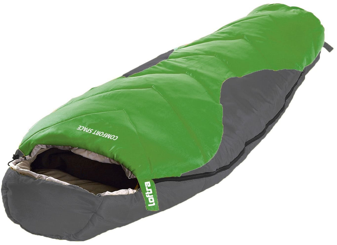 Mumienschlafsack Comfort Space grün/grau 230/85/70cm bis -23°C