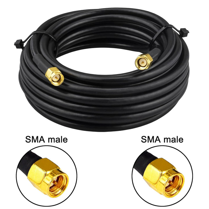 Boobrie SMA auf SMA Kabel 5M RG58 Kabel SMA Stecker auf SMA Stecker 50 Ohm SMA Verlängerungskabel Ge