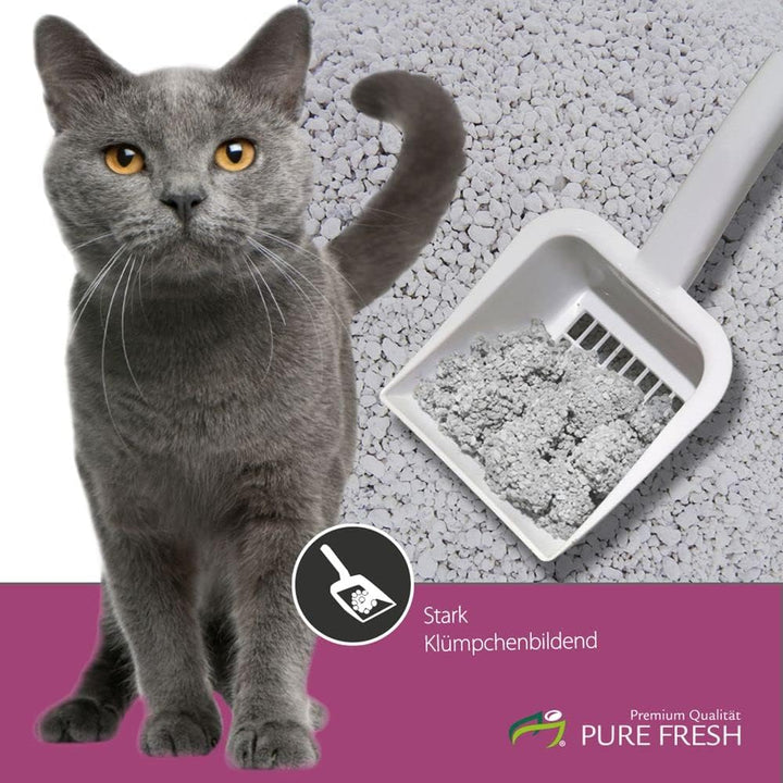 KAHU Pure Fresh Katzenstreu mit Babypuderduft • Klumpstreu • Naturmaterial weisses Kalzium-Bentonit
