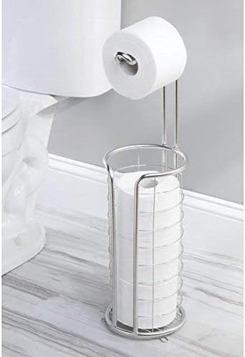 mDesign Toilettenpapierhalter stehend - moderner Papierrollenhalter fürs Badezimmer - rostfreier Klo