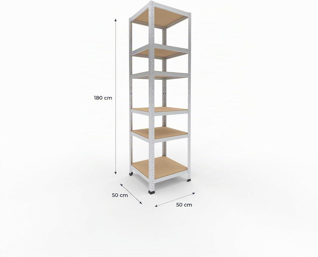shelfplaza® 180x50x50cm Home Schwerlastregal verzinkt/Metallregal mit 6 Böden/Kellerregal Metall, Ga