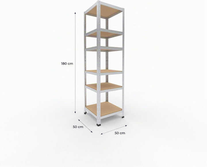 shelfplaza® 180x50x50cm Home Schwerlastregal verzinkt/Metallregal mit 6 Böden/Kellerregal Metall, Ga