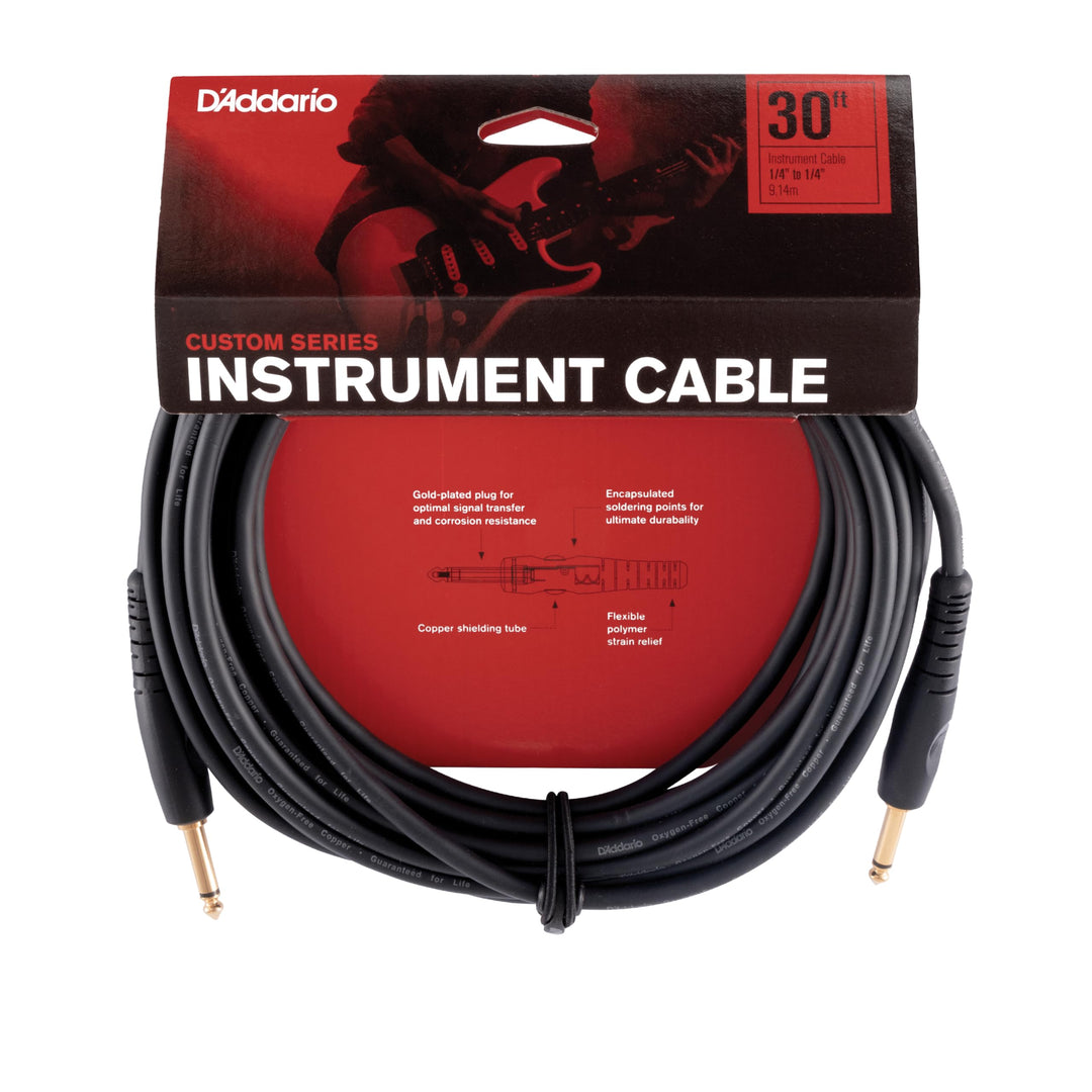 Planet Waves PW-G-30 Custom Series Cables Instrumentenkabel 9,1m (30 Fuss) schwarz, 30 Fuss