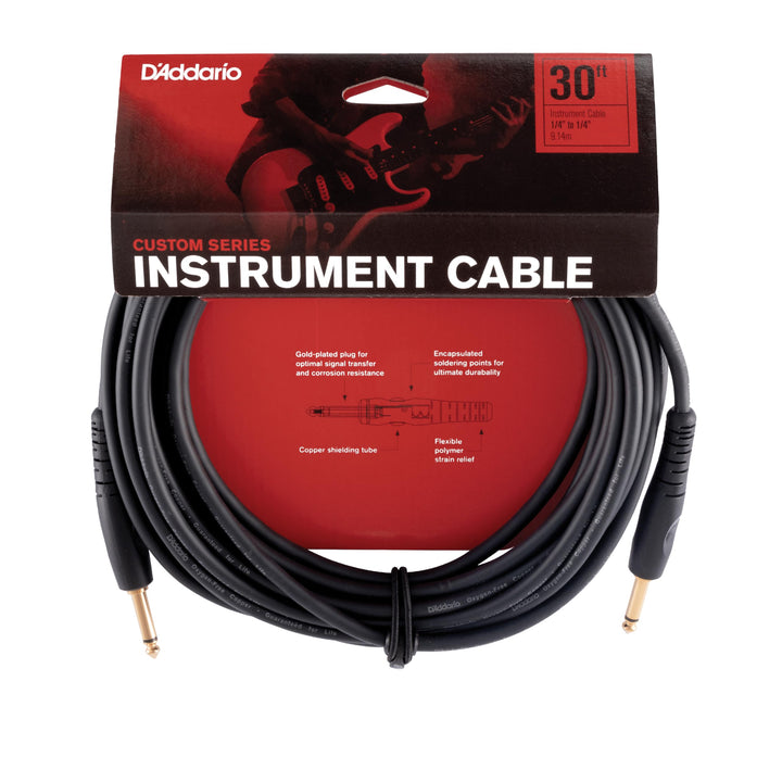Planet Waves PW-G-30 Custom Series Cables Instrumentenkabel 9,1m (30 Fuss) schwarz, 30 Fuss