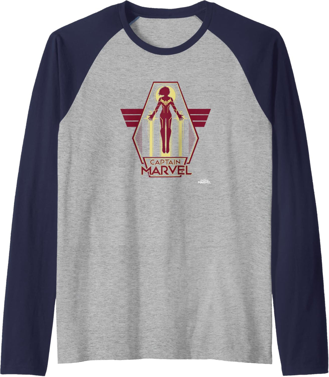 Captain Marvel Red Yellow Flight Powers Raglan