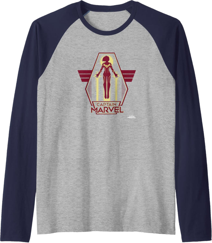 Captain Marvel Red Yellow Flight Powers Raglan