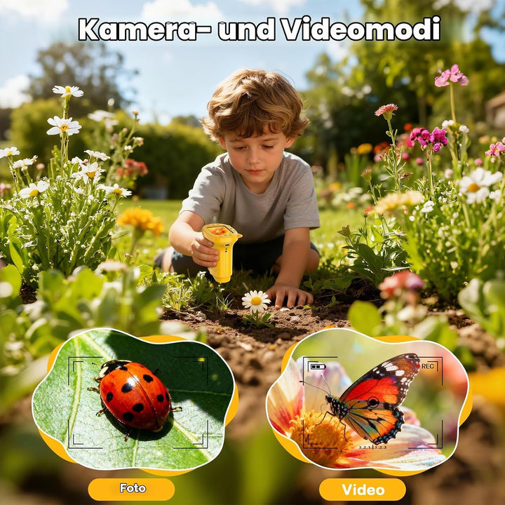 Handmikroskop für Kinder, 1000X Zoom Digitales USB-Mikroskope mit 2,4-Zoll-IPS-Bildschirm, Tragbare