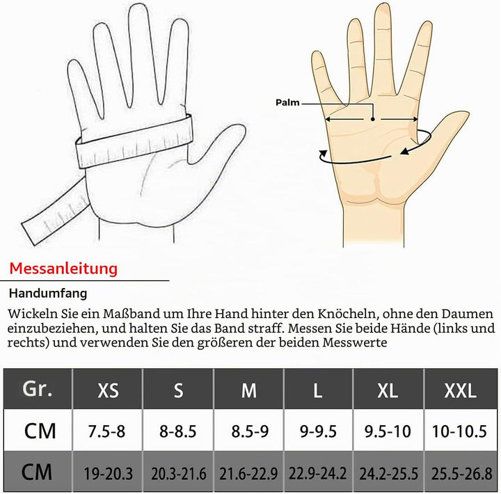 Harssidanzar Herren Motorradhandschuhe Halbfinger Leder GM037EU L Rot-Schwarz, L Rot-Schwarz