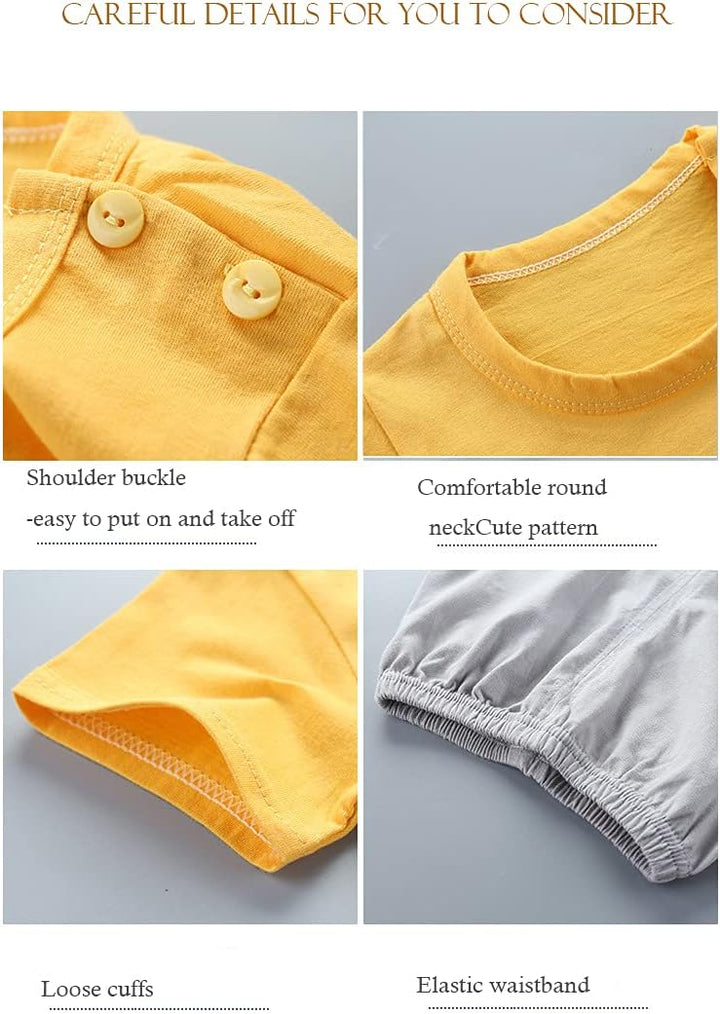 Baby Mädchen 3er Set Kurzarm Shorts T-Shirts Halbarm,6er Pack （Mit/Ohne Schulterschnalle） 6-18 Monat