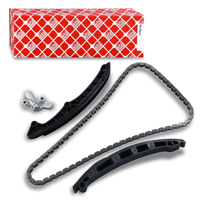 febi bilstein 40672 Steuerkettensatz für Nockenwelle, mit Gleitschienen und Kettenspanner , 1 Stück