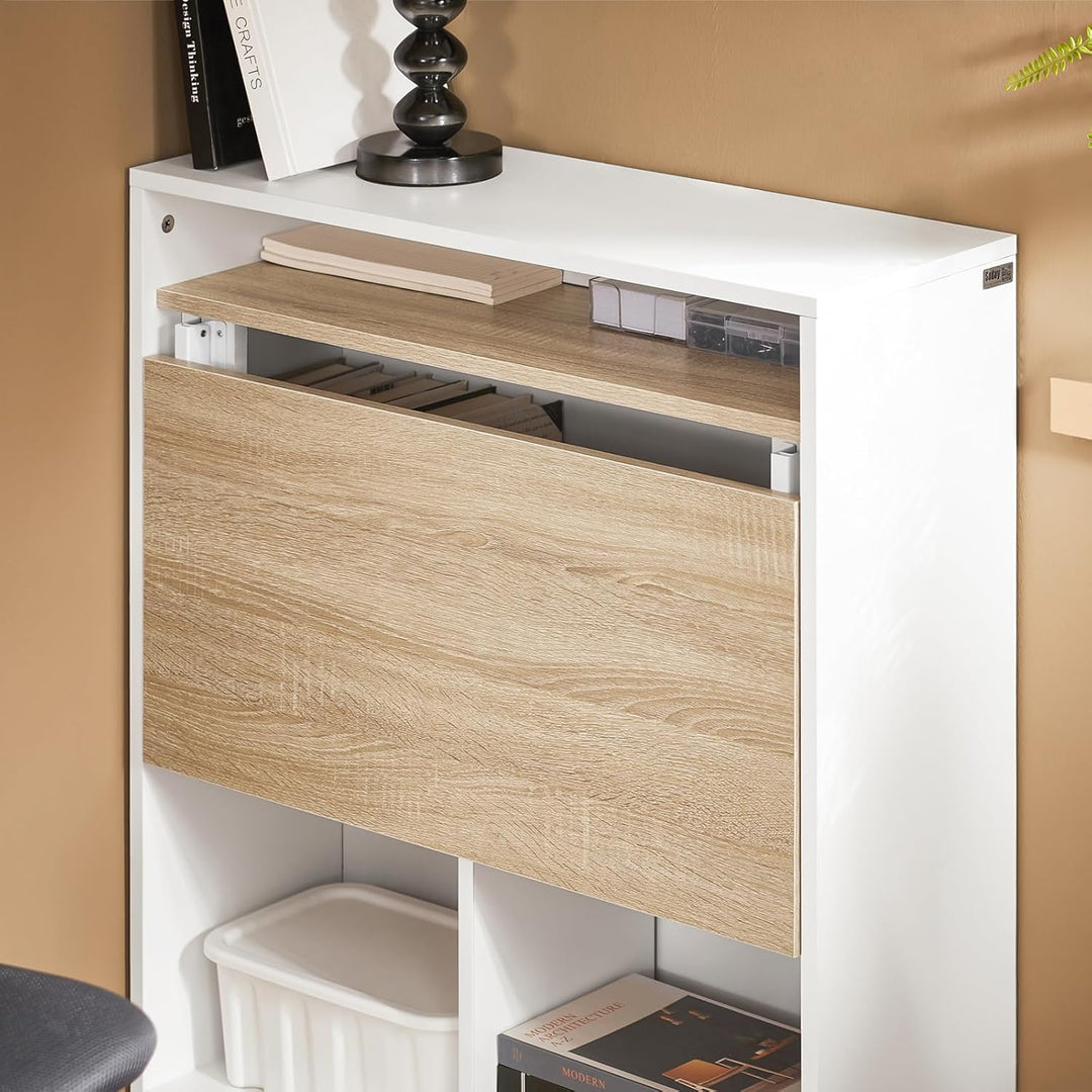 SoBuy Klapptisch mit angebautem Schrank Klappbarer Tisch mit Schrank Faltbarer Tisch Schreibtischsch