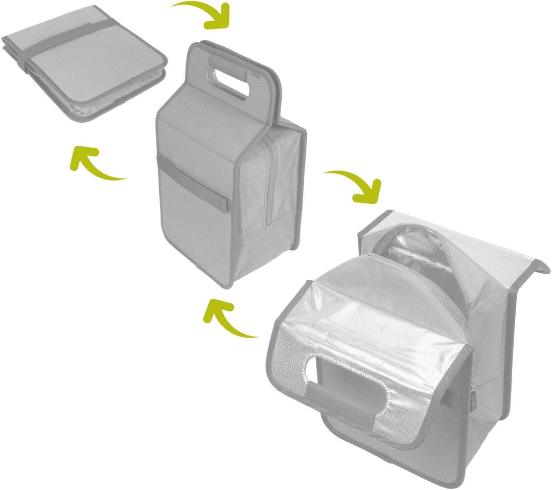 meori Grün faltbare L tragbare Flaschen-grosse Lunchbox-Einkauf Picknick Reise-hygienisch geruchsneu
