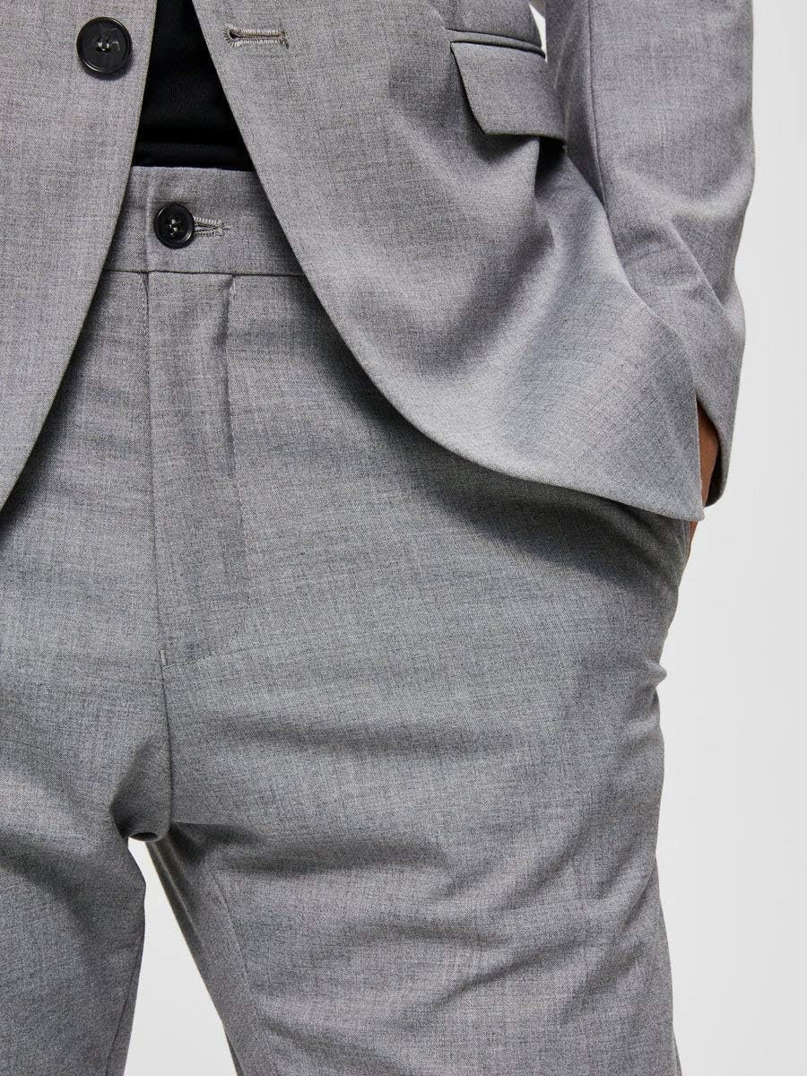 Selected Homme Male Hose Slim Fit 48 Grau (Light Grey Melange), 48 Grau (Light Grey Melange)