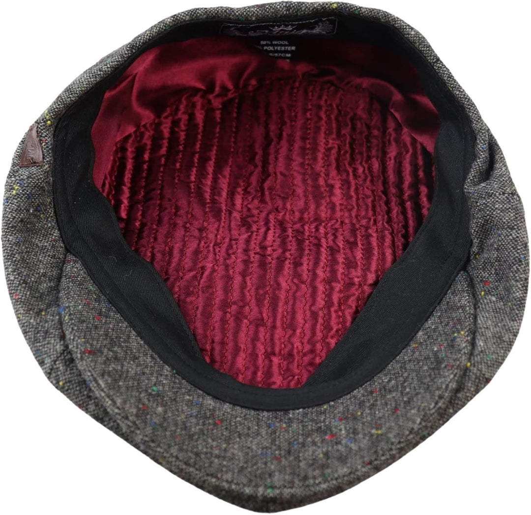 TruClothing.com 8 Bahnen Baker Boy Mütze Shelby Hut Wolle Vintage Tweed Braun Grau Razor M grau-rasi